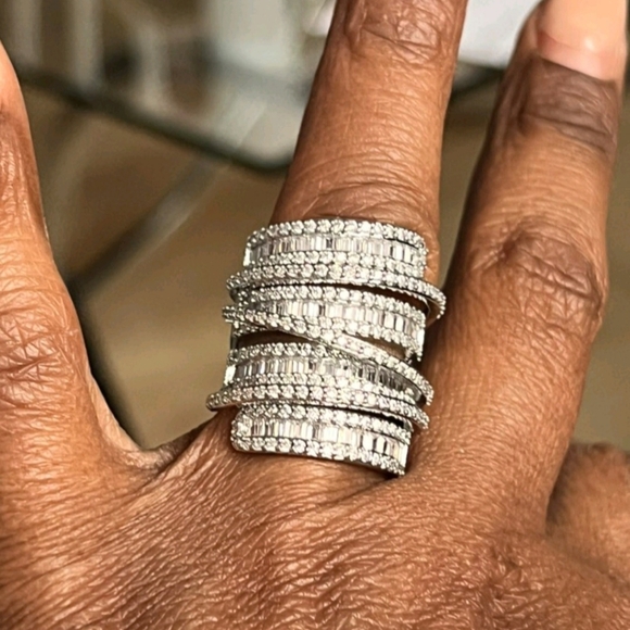 Beautiful 6.4 Carat Sapphire Sterling Silver Ring - Free Shipping - Picture 8 of 11